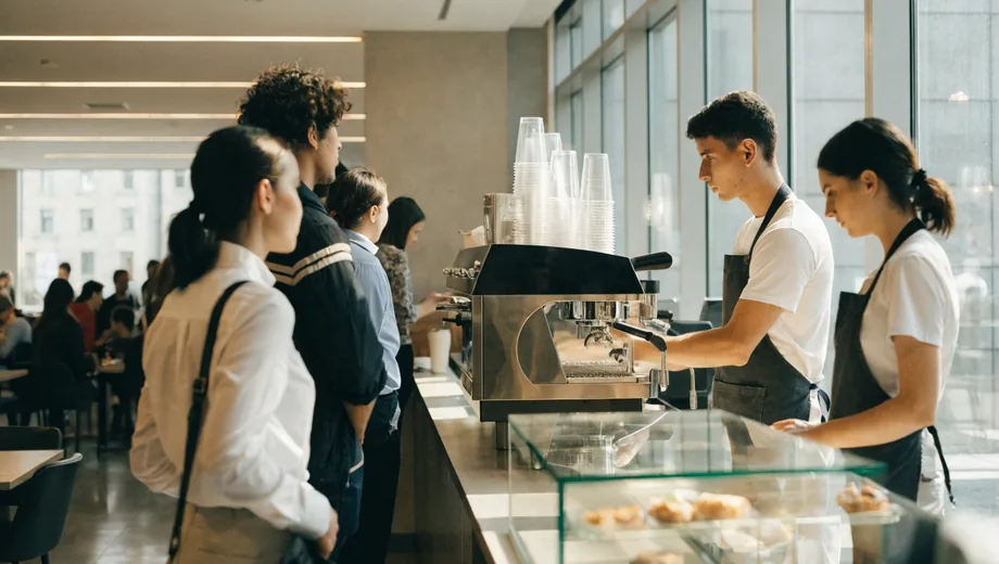 Slow service at the coffee rush