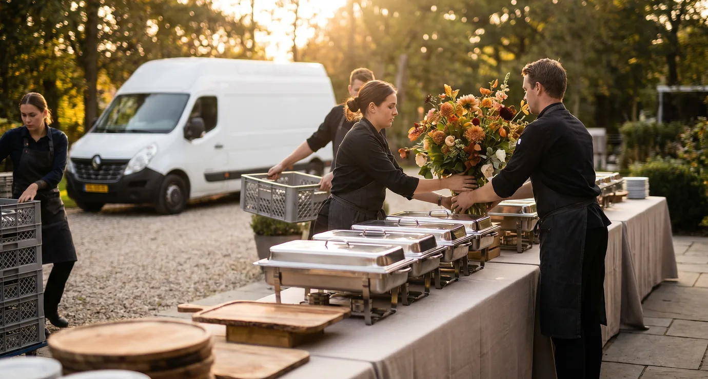 Catering event-day logistics and delivery