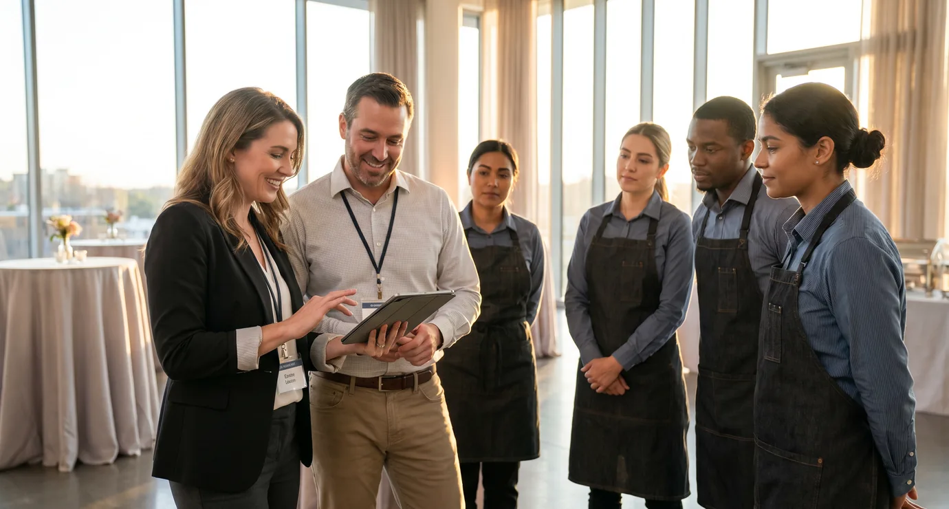 Catering staff scheduling and workforce management