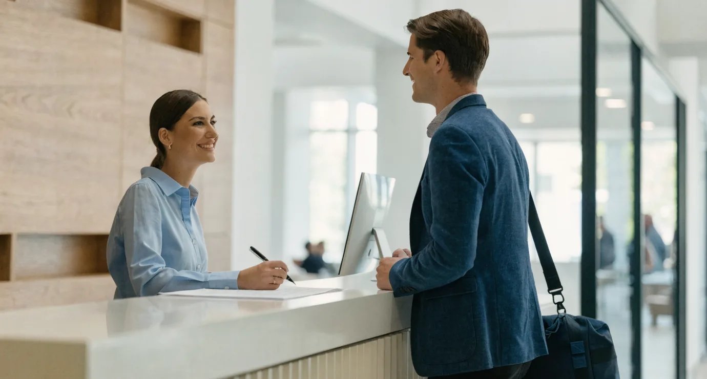 Hotel front desk and reservations