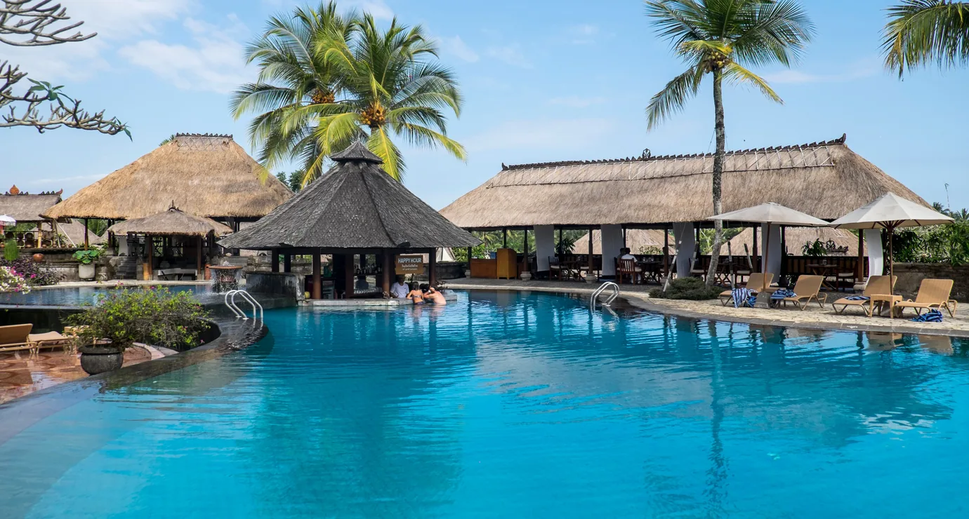 Resort and pool of the kind packaged into an itinerary