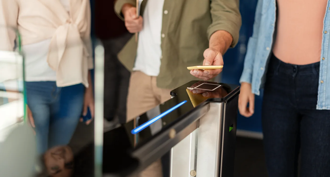 Ticket QR code being scanned at the venue gate