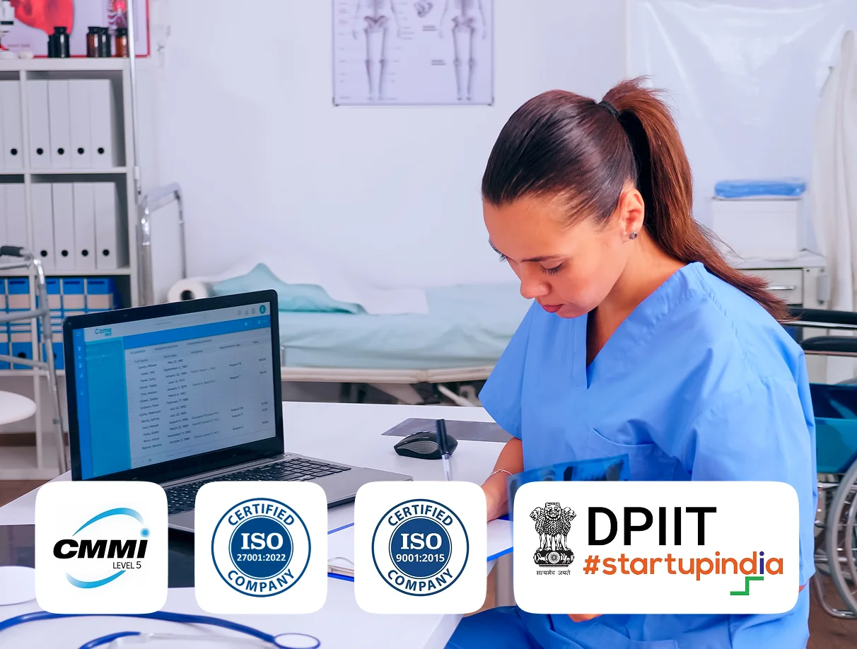 Medical scribing software drafting a structured clinical note from a patient encounter