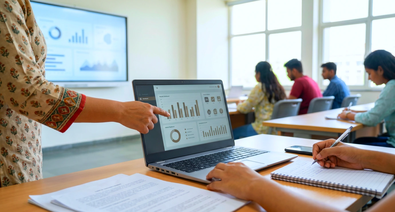 LMS learning analytics and reporting dashboard