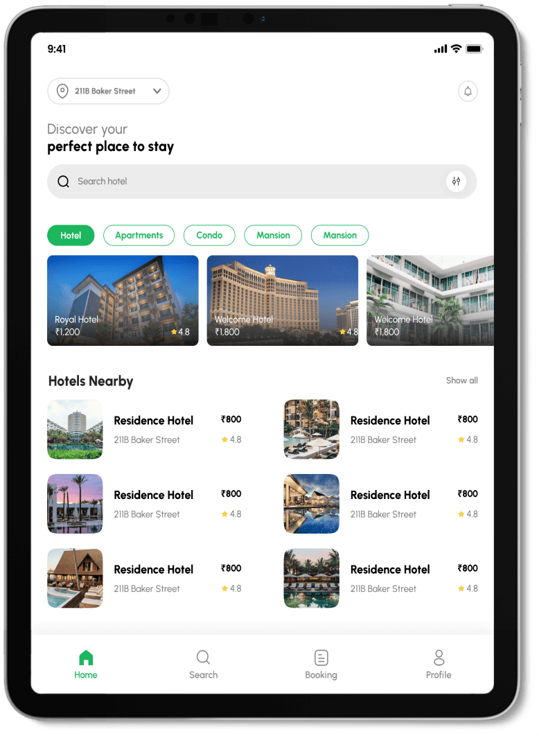 Hotel Booking Mobile App Development