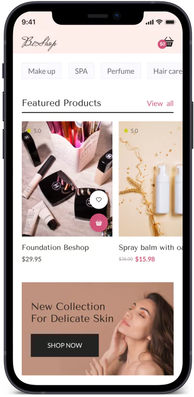 Beauty and Cosmetic store app development services company