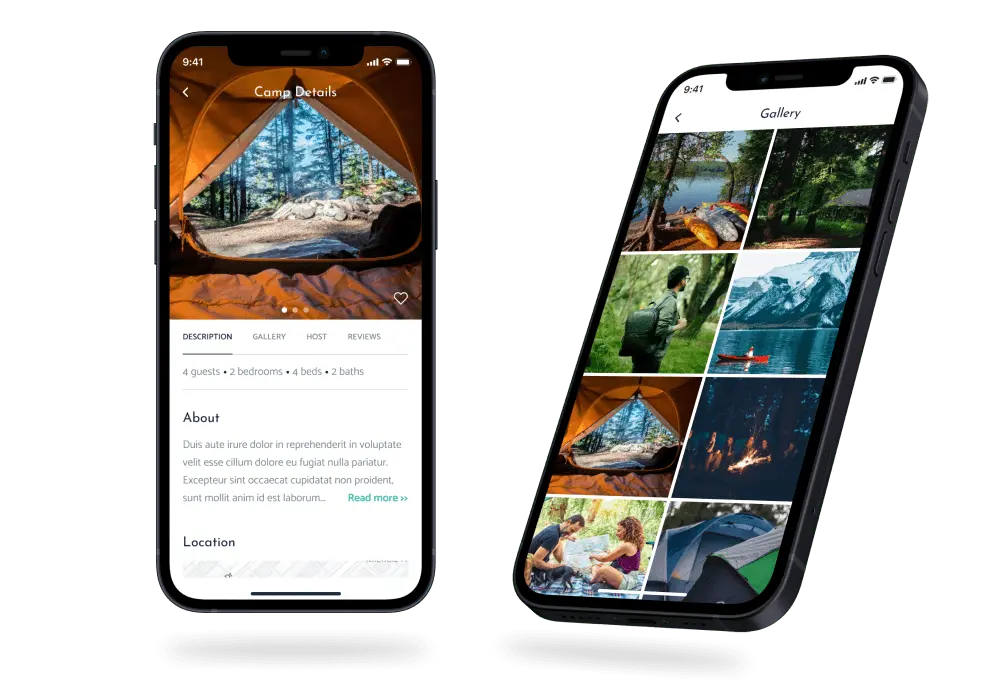 camp booking mobile app development
