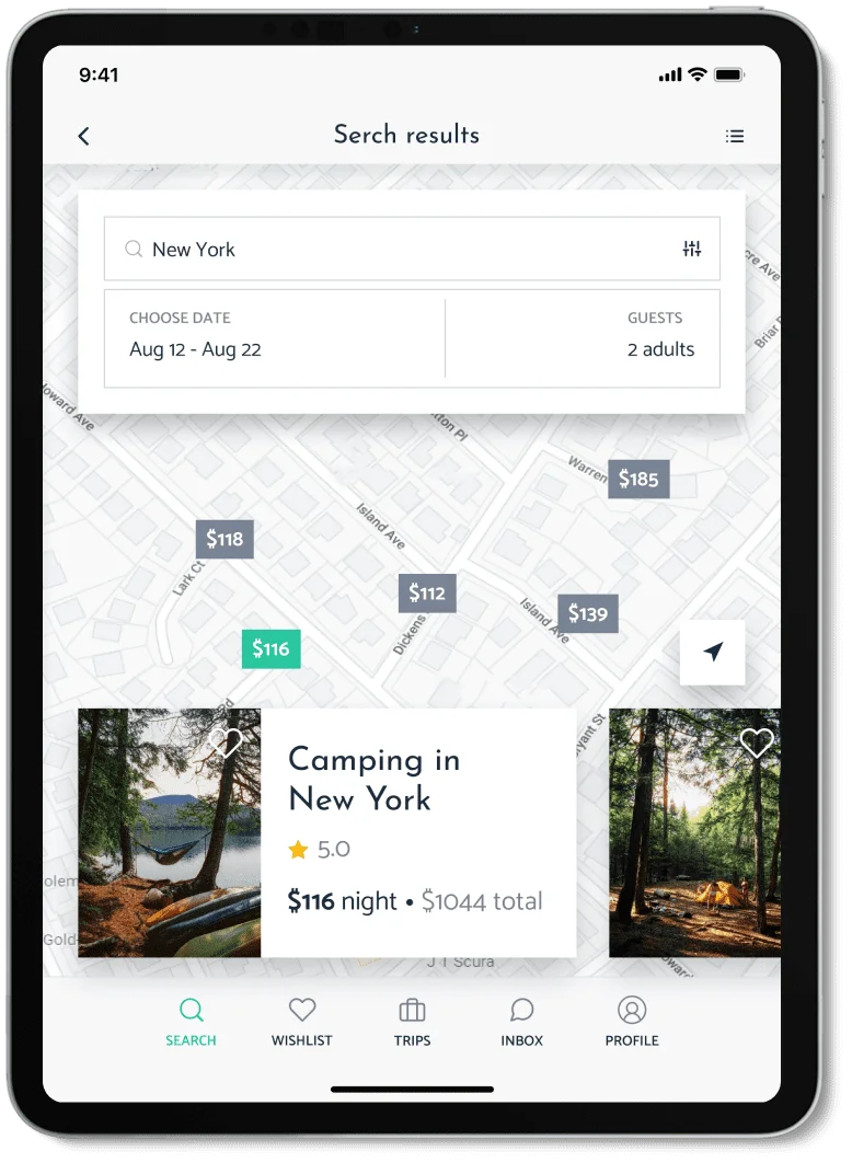 camp booking mobile app development